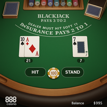 888Cas - Blackjack - Stalo Žaidimai